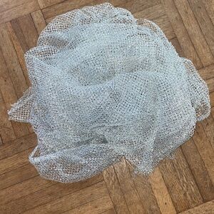 Silver fishnet fabric